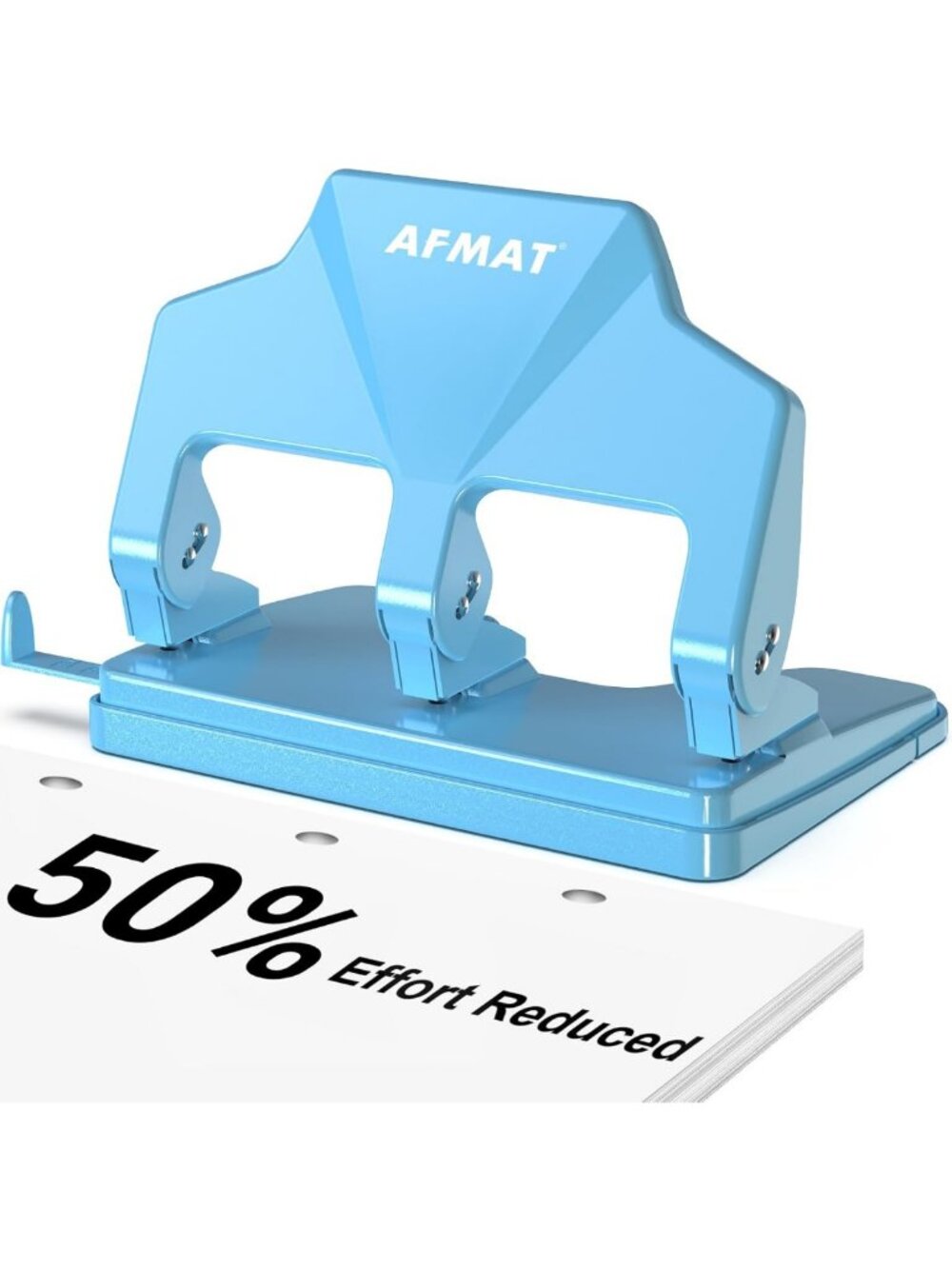 Heavy Duty 3 Hole Punch for Binders, 40-Sheet Capacity, Reduced Effort, Metal